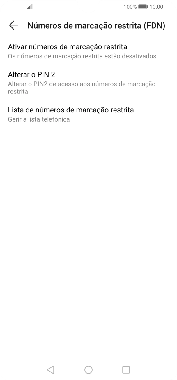 Prima Ativar números de marcação restrita para ativar a marcação permitida.