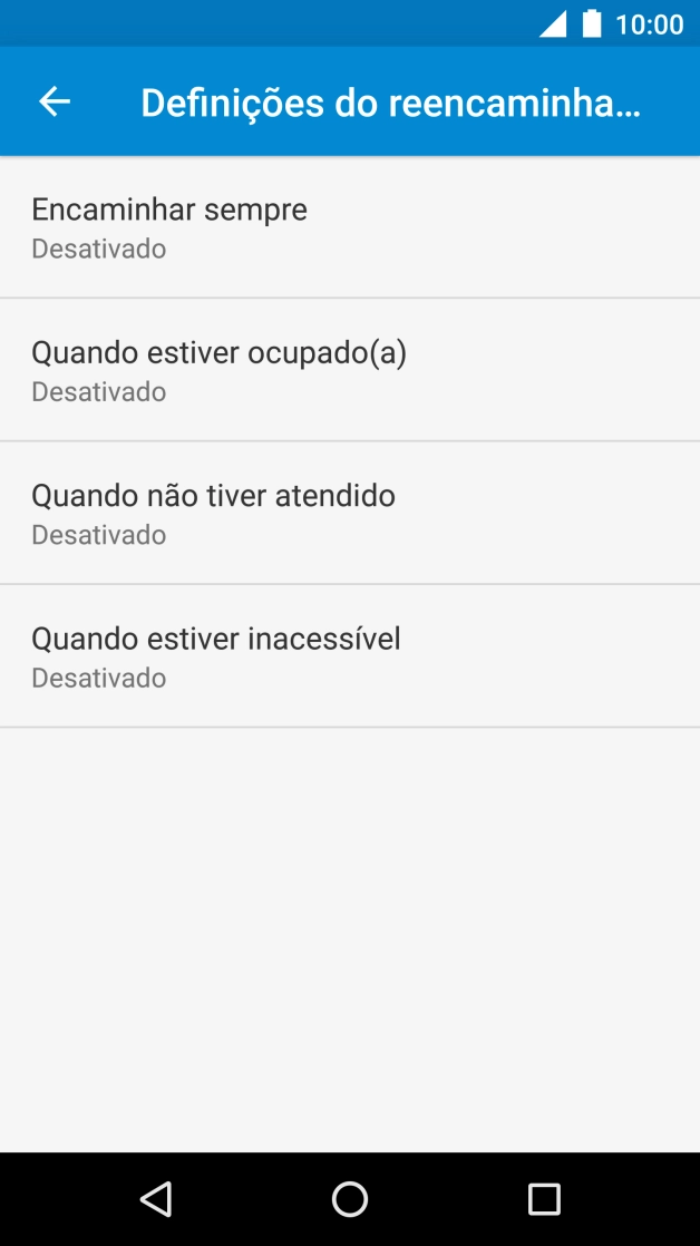 Prima o tipo de desvio pretendido.