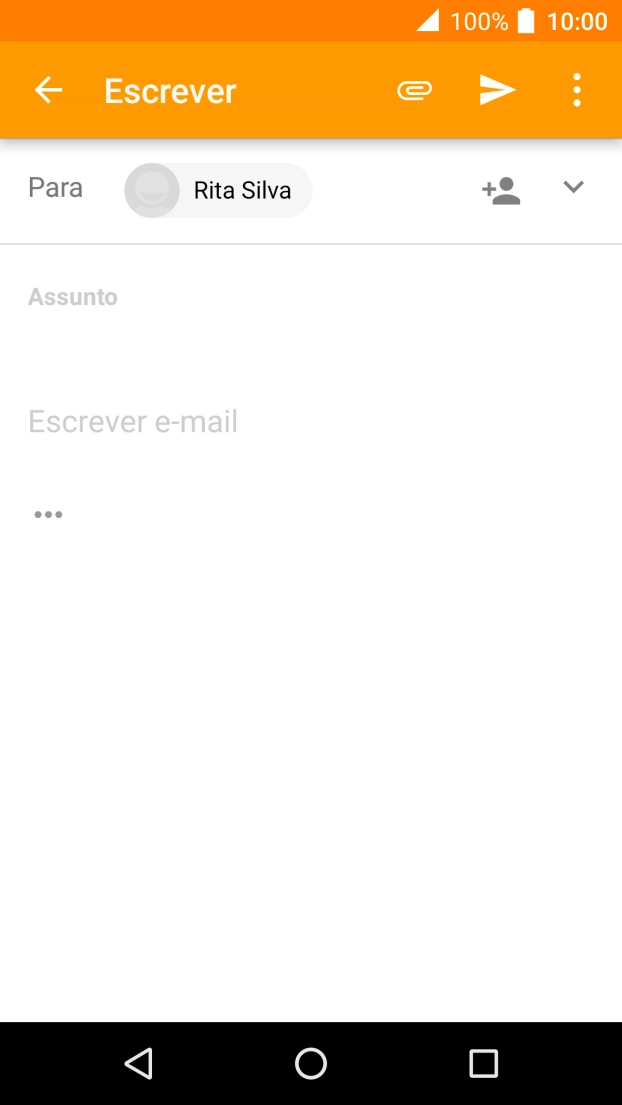Prima o campo de escrita e introduza o assunto pretendido.