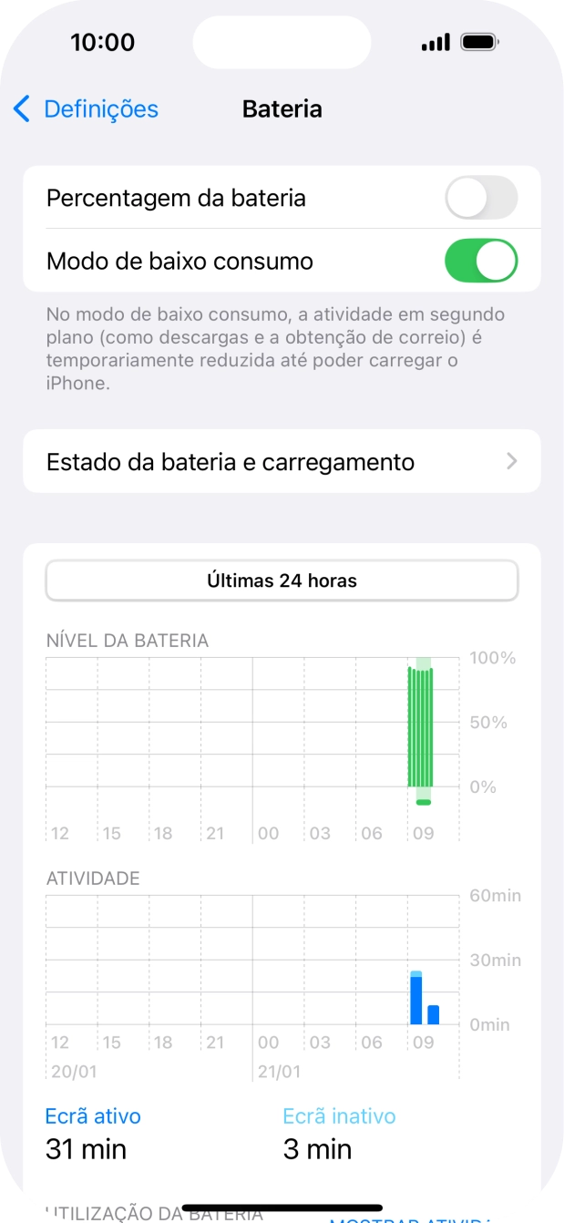 Para voltar ao ecrã inicial, deslize o dedo de baixo para cima a partir da base do ecrã.