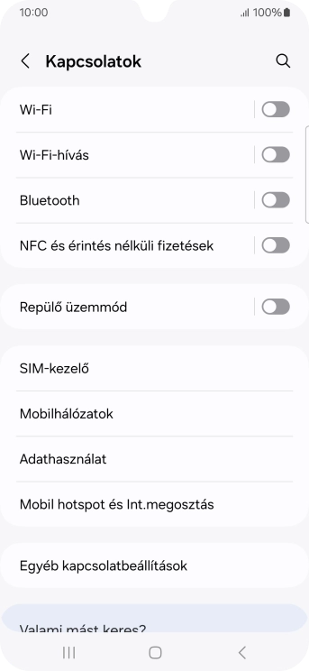 Válaszd a Mobilhálózatok lehetőséget.