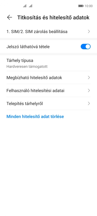Válaszd a ‹SIM› zárolás beállítása lehetőséget.