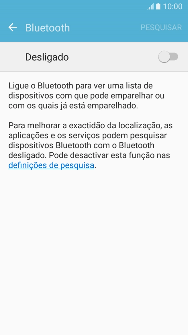 Prima o indicador para ativar a função.