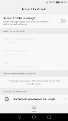 Prima Acesso à minha localização para ativar ou desativar a função.