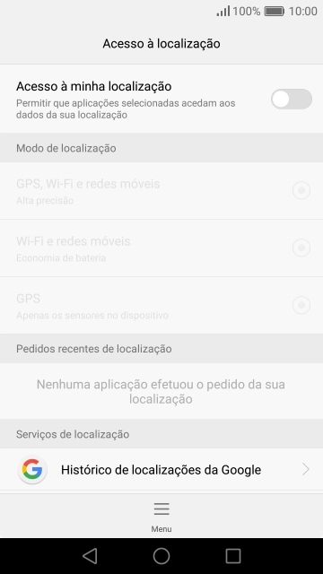 Prima Acesso à minha localização para ativar ou desativar a função.