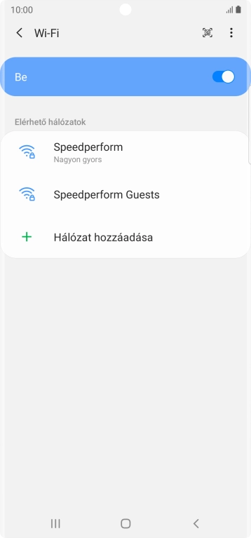 Válaszd ki a kívánt Wi-Fi hálózatot.