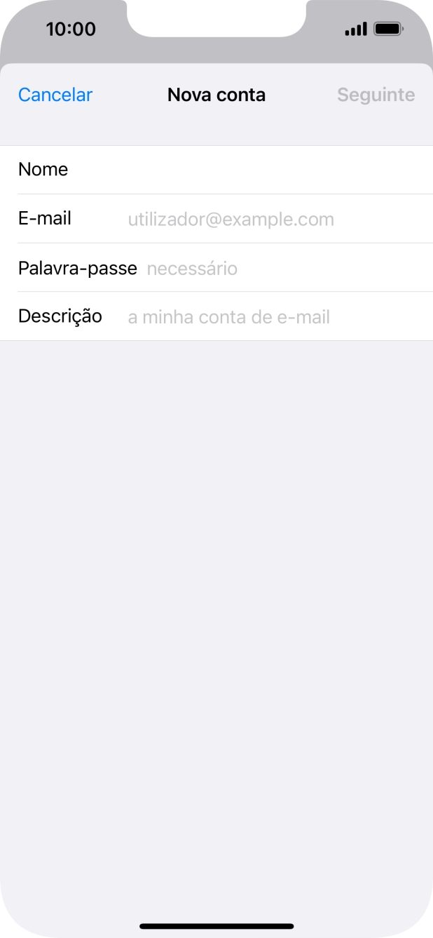 Prima E-mail e introduza o seu endereço de e-mail.