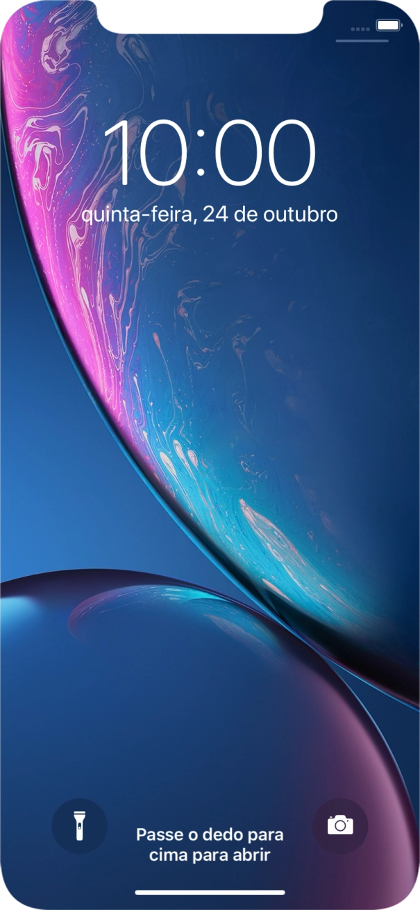 Deslize o dedo para cima a partir da base do ecrã.