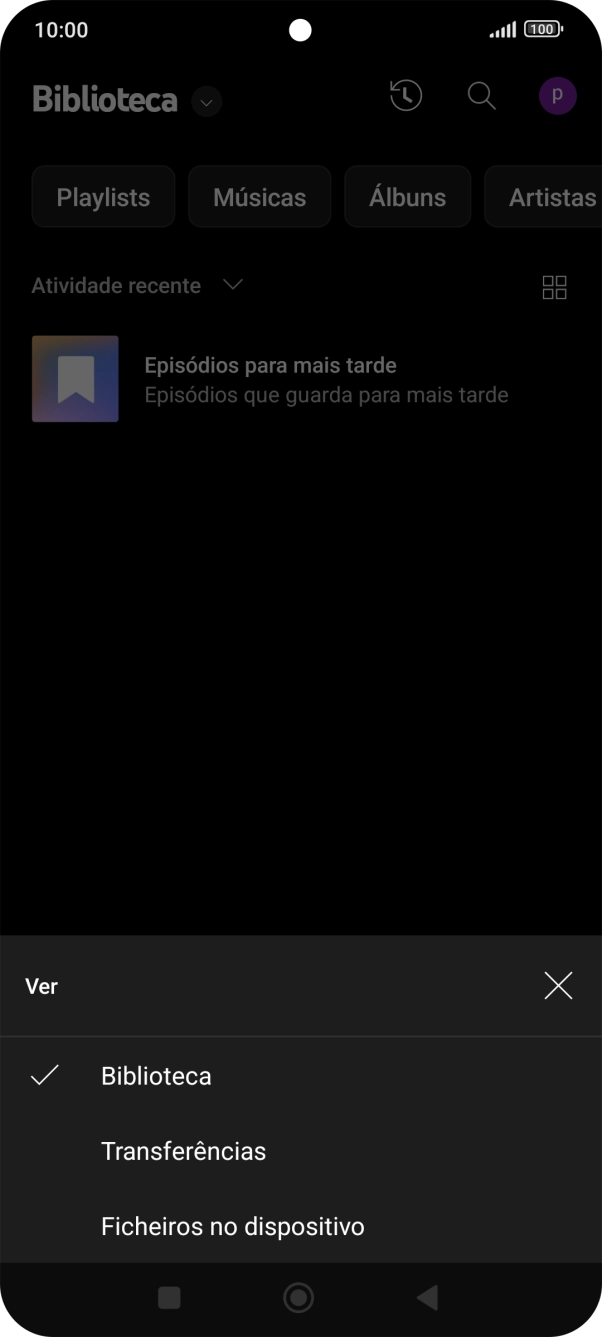 Prima a categoria pretendida e dirija-se ao ficheiro de música pretendido.
