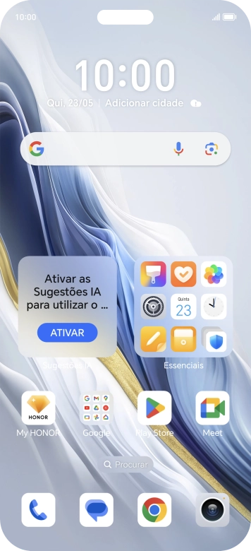 Prima o ícone de telefone.