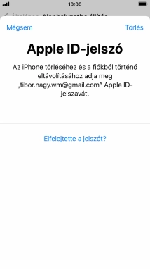 Írd be az Apple ID-hoz tartózó jelszót, és válaszd a Törlés lehetőséget. Várj egy kicsit, amíg a telefon visszaállítja a gyári beállításokat. A telefon konfigurálásához és ahhoz, hogy üzemkész állapotba hozd, kövesd a képernyőn megjelenő utasításokat.