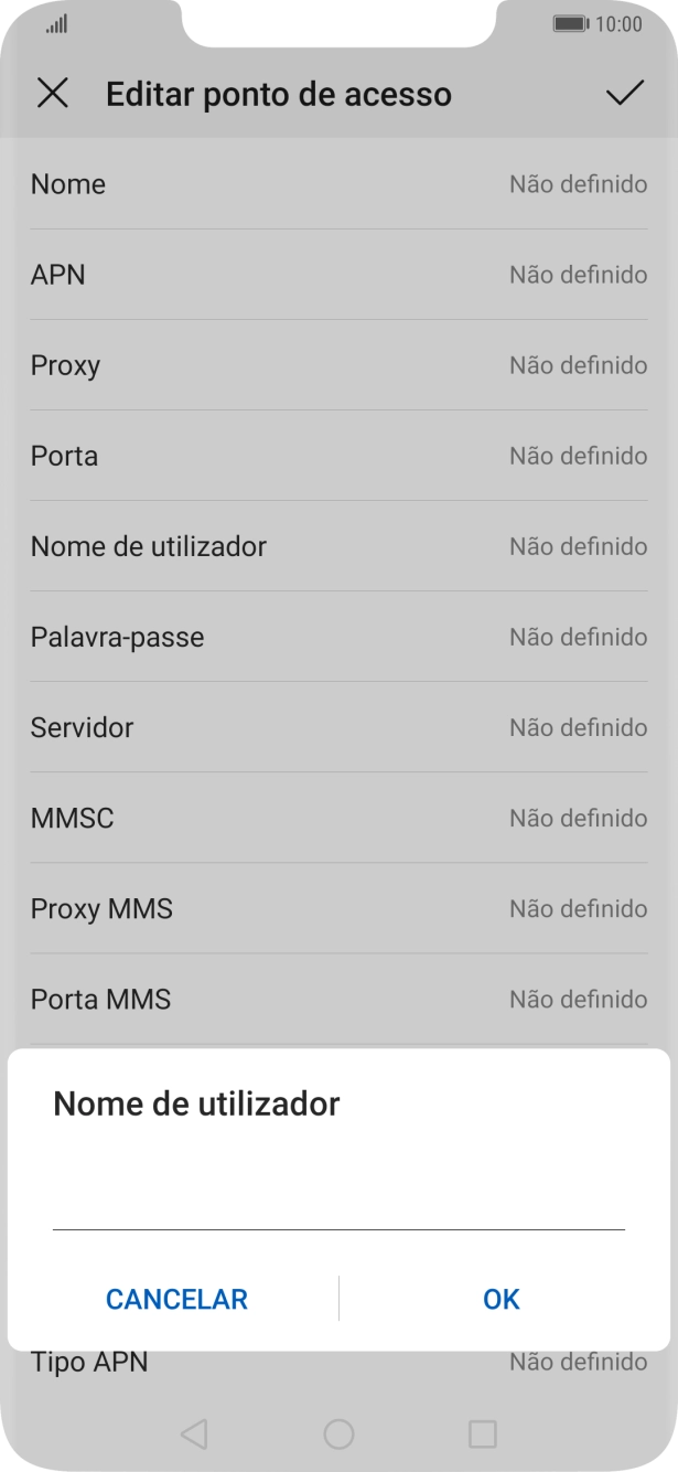 Introduza vodafone e prima OK.