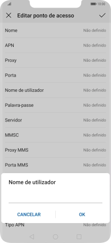 Introduza vodafone e prima OK.