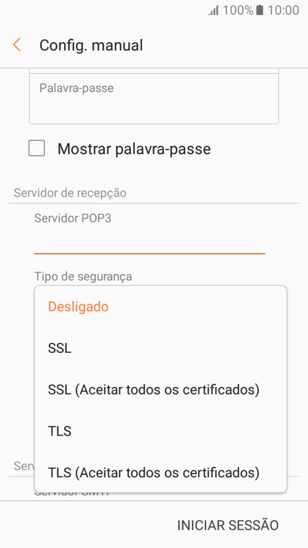 Prima Desligado para desativar a função.