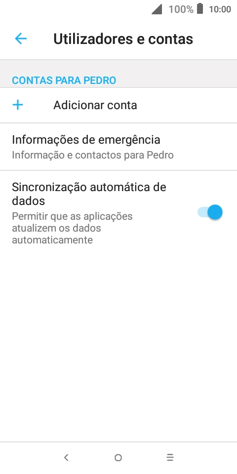 Prima Adicionar conta.
