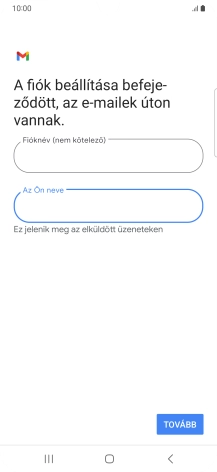 Válaszd a TOVÁBB lehetőséget.
