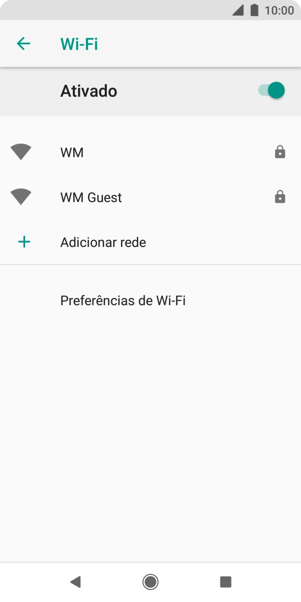 Prima a rede Wi-Fi pretendida.