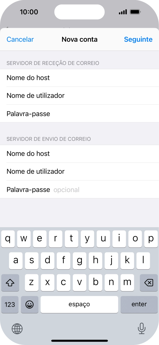 Prima Palavra-passe e introduza a password da sua conta de e-mail.