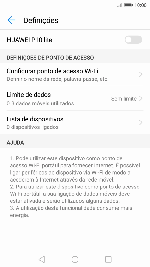 Prima Configurar ponto de acesso Wi-Fi.