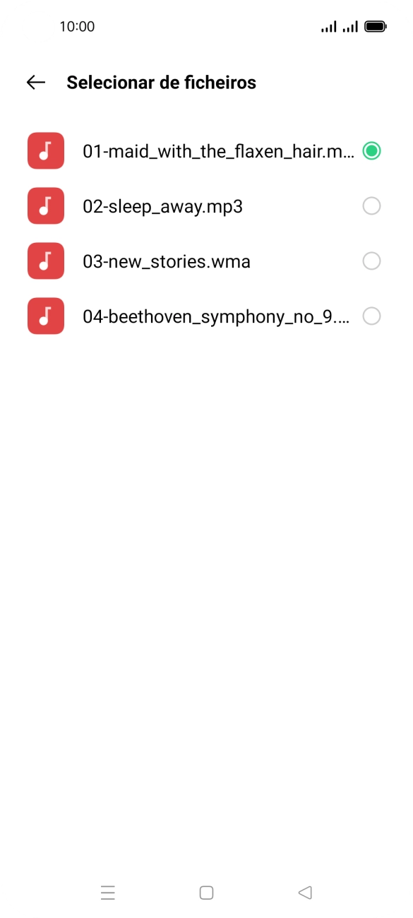 Quando tiver encontrado o tom de toque que pretende, prima a tecla de retrocesso.
