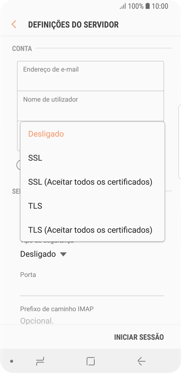 Prima Desligado para desativar a função.