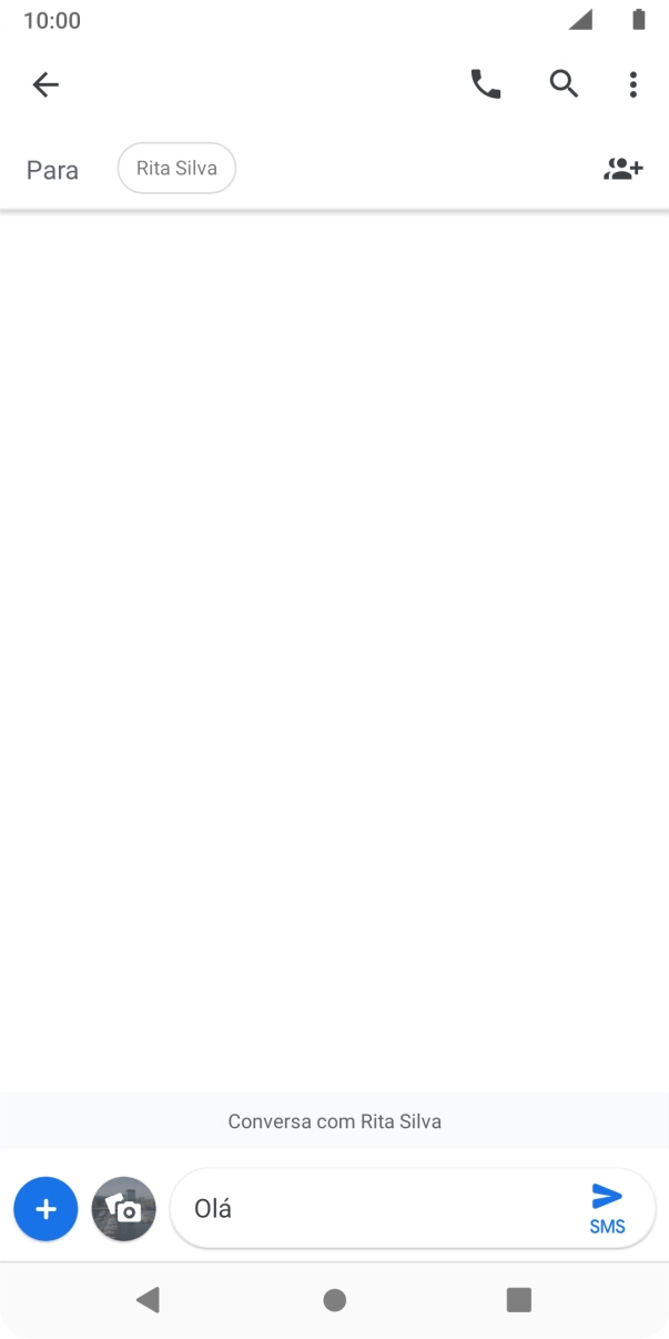 Prima o ícone para enviar quando terminar de escrever a sua mensagem curta.