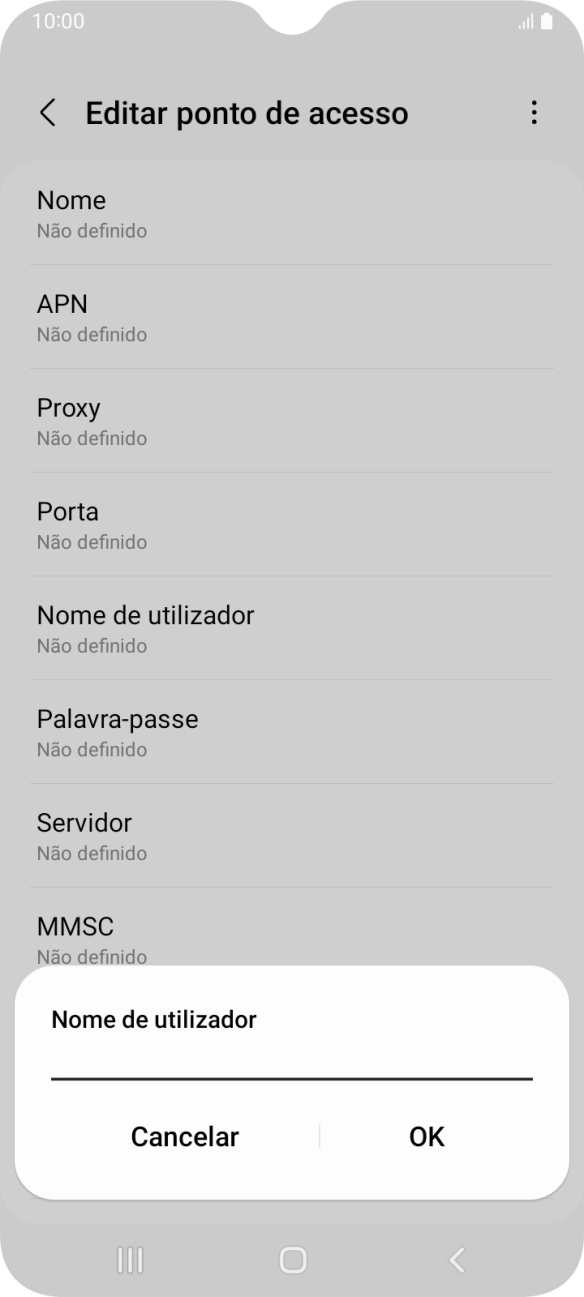 Introduza vodafone e prima OK.