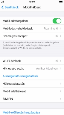 Válaszd a Hálózatválasztás lehetőséget.