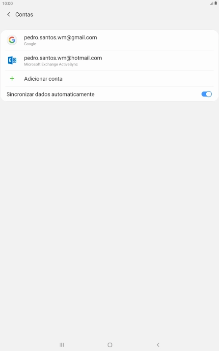 Se o ecrã mostrar esta imagem, a sua conta foi identificada e configurada automaticamente. Siga as indicações no ecrã para introduzir informações adicionais e concluir a configuração.