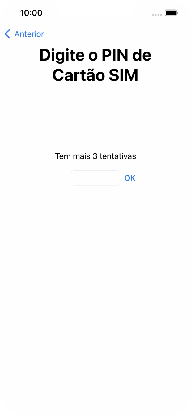 Se o cartão SIM estiver bloqueado, deve introduzir o código PIN e premir OK.