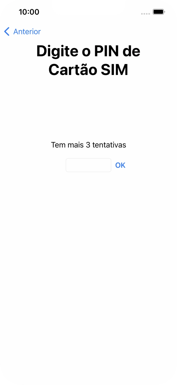 Se o cartão SIM estiver bloqueado, deve introduzir o código PIN e premir OK.