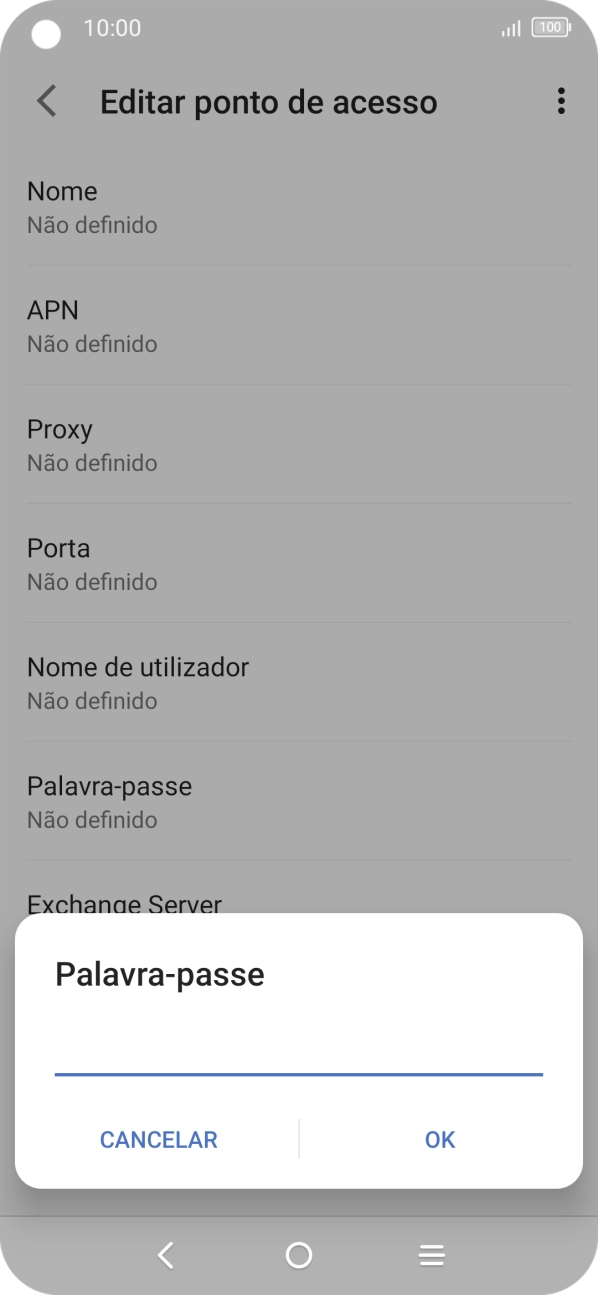 Introduza vodafone e prima OK.