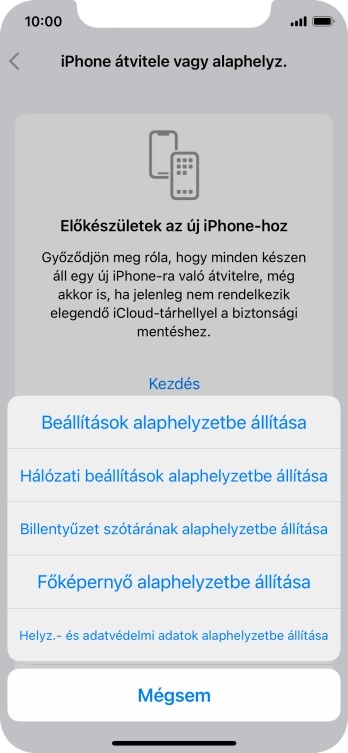 Válaszd a Beállítások alaphelyzetbe állítása lehetőséget.
