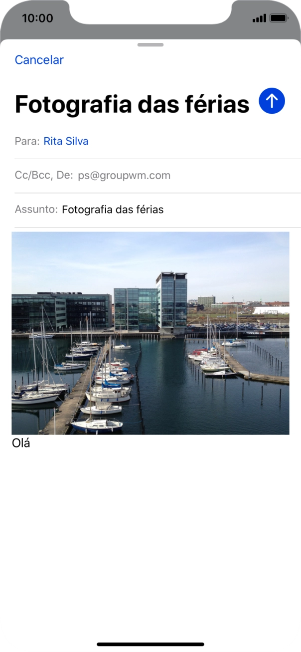 Prima o ícone para enviar.