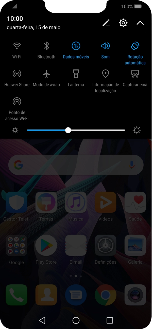 Prima Modo de avião para ativar ou desativar a função.