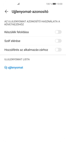Válaszd az Új ujjlenyomat lehetőséget.