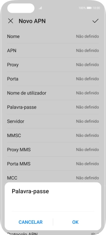Introduza vodafone e prima OK.