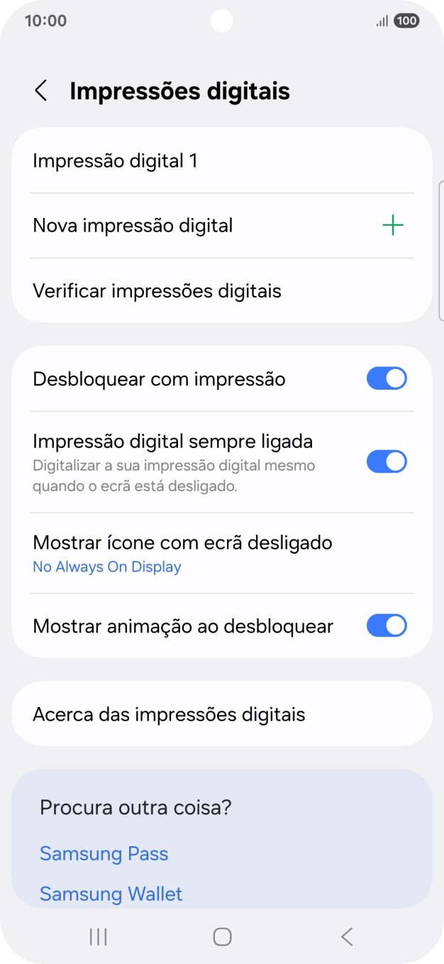 Prima os indicadores junto às definições pretendidas para as ativar ou desativar.
