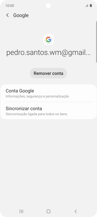 Prima Sincronizar conta.