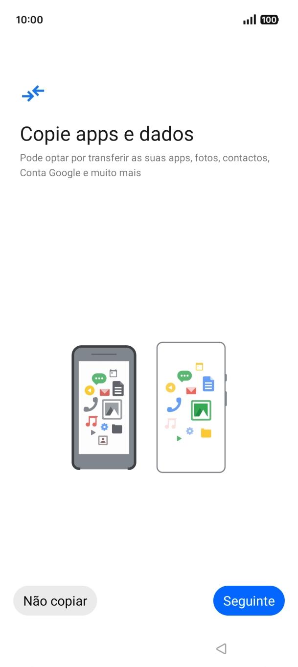 Prima Não copiar e siga as indicações no ecrã para terminar a ativação.