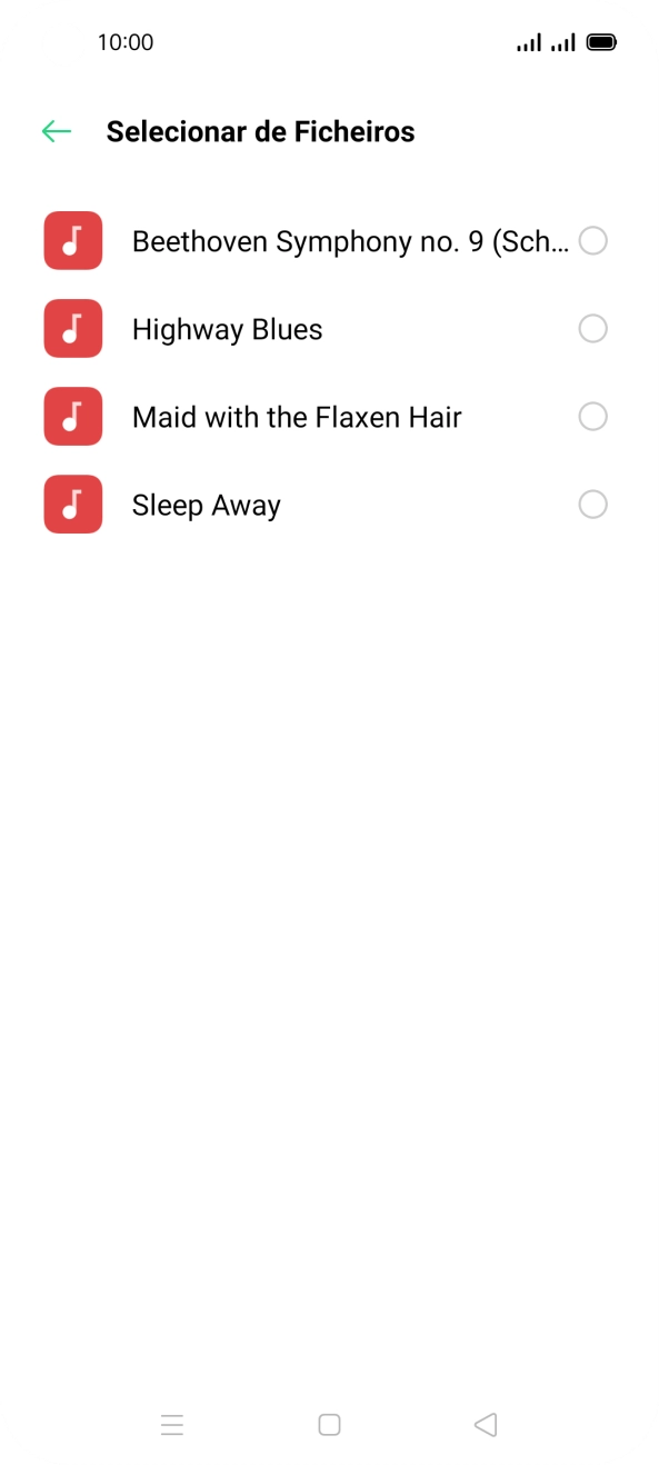 Prima os tons de toque pretendidos para os ouvir.