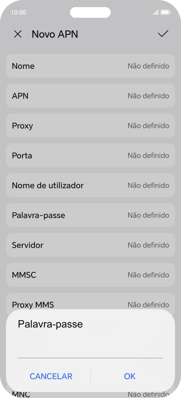 Introduza vodafone e prima OK.