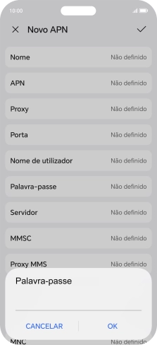 Introduza vodafone e prima OK.