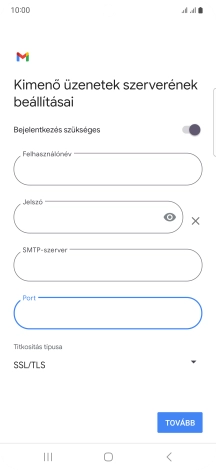 Válaszd a TOVÁBB lehetőséget.
