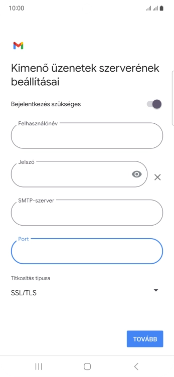 Válaszd a TOVÁBB lehetőséget.