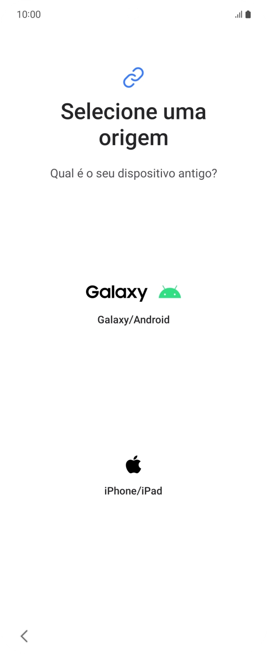 Prima a definição pretendida e siga as indicações no ecrã para transferir conteúdo de outro telefone.