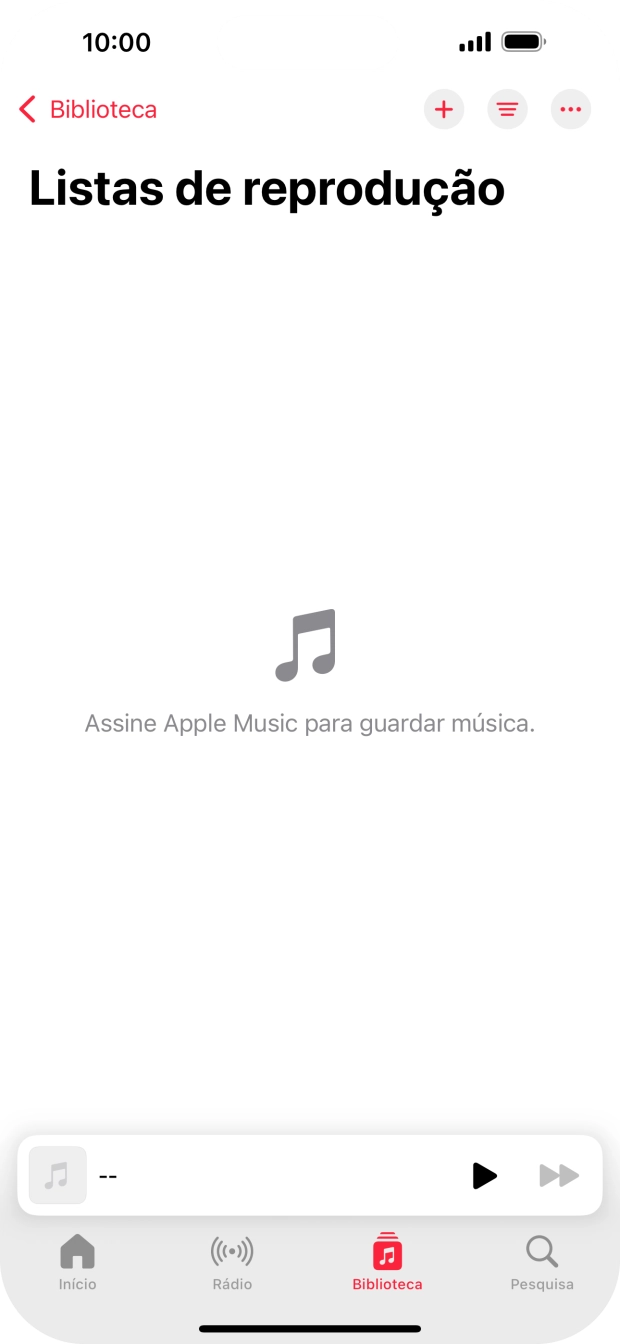 Prima o ícone de nova lista de reprodução.