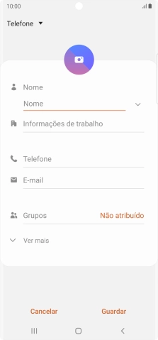 Prima a lista suspensa da lista de contactos.