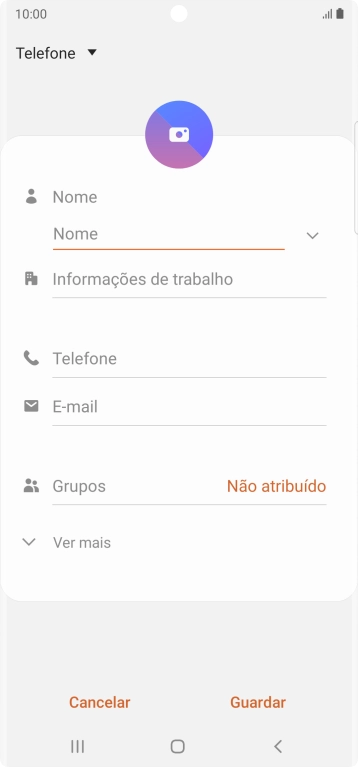 Prima a lista suspensa da lista de contactos.