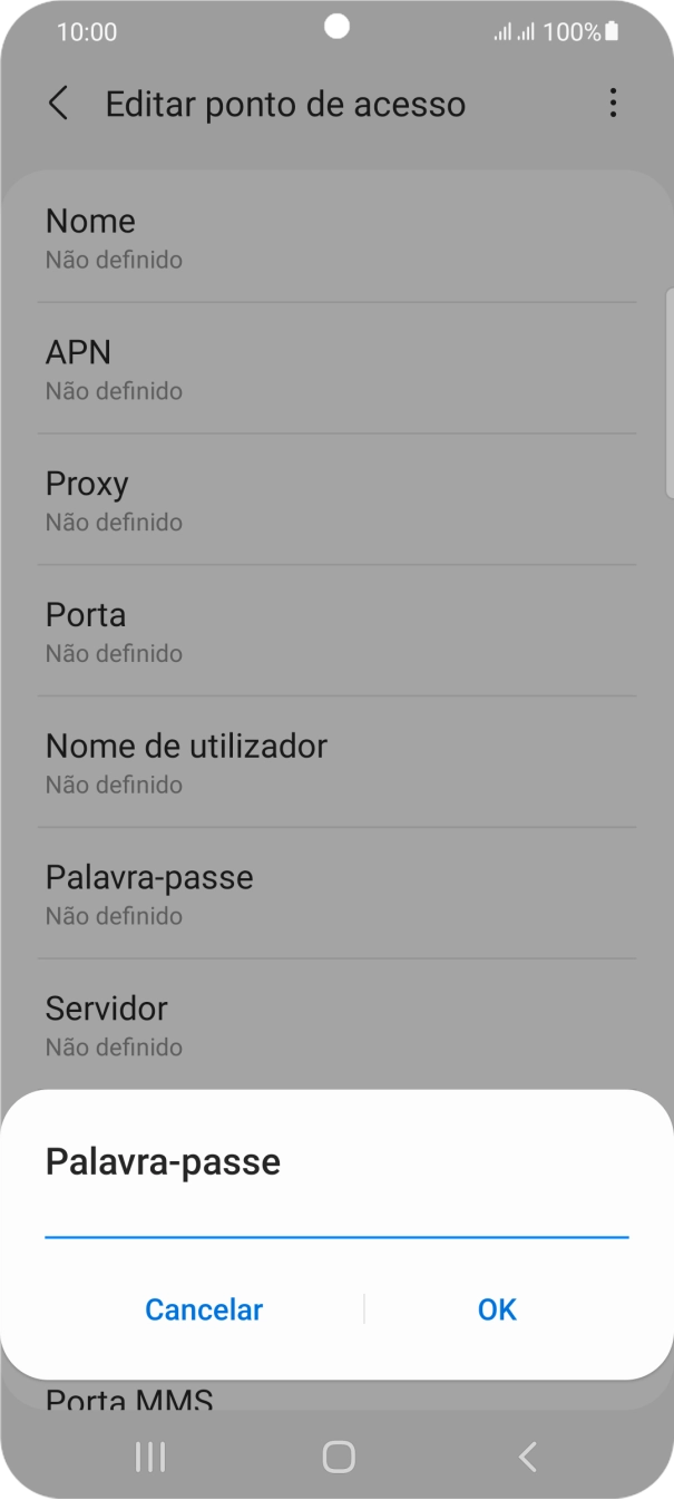 Introduza vodafone e prima OK.